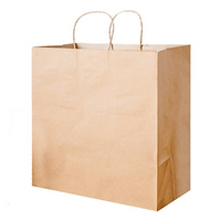 Earth Essentials Paper Carry Bags, 174(L) x 302(W) x 305(H) mm, Large, Brown, 250 Pieces/Carton Carton