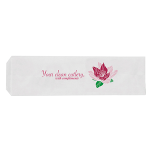 Cutlery Bag, Floral Design, 280mm (L) x 76mm (W), 500/Carton Carton