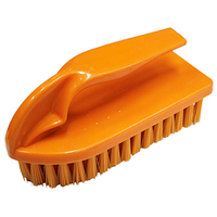 Livingstone Recyclable Plastic Cleaning Brush with Handle, (L)13.5 x (W)5.8cm, Orange, Each Each