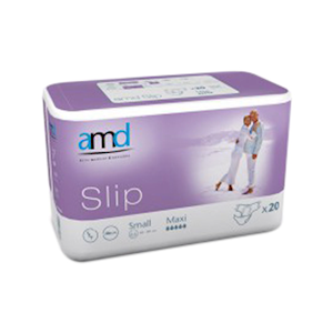 AMD Slip Adult Pad, Cotton Feel, Maxi Absorbent, Small, 60-80cm, 2400mL, 20 Pieces/Bag Bag