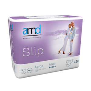 AMD Slip Adult Pad, Cotton Feel, Maxi Absorbent, Large, 110-160cm, 3850mL, 20 Pieces/Bag Bag