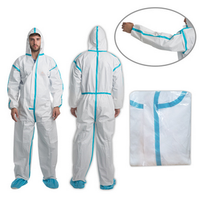 Safeplus Coverall Protective Suit with Hood, Type 4, 5, 6, 63gsm, Large, White, Microporous, Disposable, 1/Pack, 50 Packs/Carton Carton