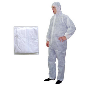 Livingstone Coveralls Protective Suit with Hood, 40gsm, Extra Large, Waterproof, Recyclable Polypropylene SPPand PE , White, 50/Carton Carton