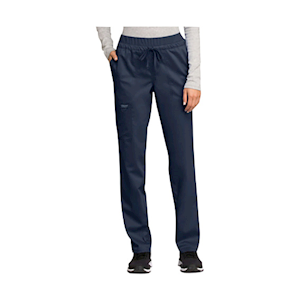 Scrub Pants, Mid Rise, Tapered Leg, Drawsting Knit Waistband, Unisex, Navy, Inseam 31", Medium, Each Each