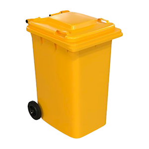 Handy Wheelie Bin, 240L, 580 x 1020 x 740 mm, 12.4kg, HDPE, Yellow, Each Each