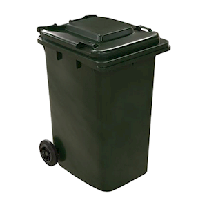 Handy Wheelie Bin, 240L, 580 x 1020 x 740 mm, 12.4kg, HDPE, Green, Each Each