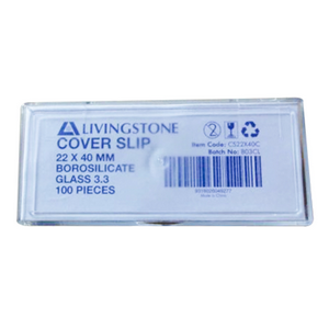 Microscope Cover Slip, 24 x 50mm, No. 0 Thickness, Borosilicate 3.3 Glass, 100 Pieces/Pack Pack
