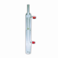 Monash Coil Condenser with Hose Connection, Socket and Cone 19/23mm, 320mm Length, Borosilicate Glass, Made in Australia, Each Each