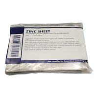Zinc Sheet, 0.1mm Thick x 100mm Wide, Technical Grade, 500g, Each Each