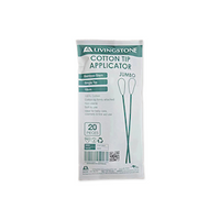 Livingstone Cotton Tip Applicator, Jumbo, Single Tipped, Bamboo Stem, 18cm, 20 Pieces/Pack Pack
