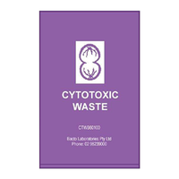 Livingstone Cytotoxic Waste Bags, 55 x 70cm, 70 Litres, Purple, 200/Box Box