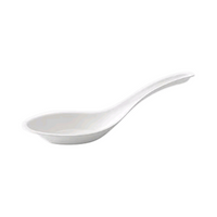 Liv Eco Chinese Soup Spoon, 14cm, White, 125/Pack, 8 Packs/Carton Carton