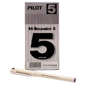 PILOT PENS HI-TECPOINT BX-5 BLACK 12/BOX Box