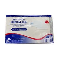 Livingstone Dental Bib or Head Pad, Unfolded, 4-ply Lined, 31 x 50cm, Large, White, 50/Pack Pack