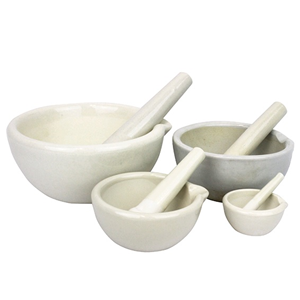 Livingstone Mortar and Pestle, 30mL, 60mm Diameter, Porcelain, 20 Pieces/Box Box