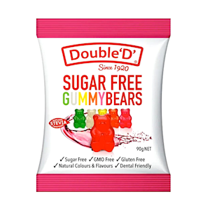 Double 'D' Sugar Free Gummy Bears, 90g, Each