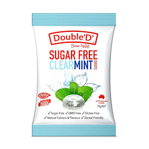 Double 'D' Sugar Free Clear Mint Drops, 70g, Each