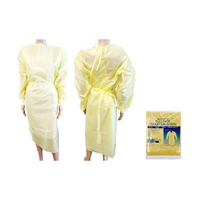 Liv Isolation Gown with Tie, Full Back, Knitted Wrist, AAMI Level 3, 50GSM, Nonwoven PP/PE, Yellow, 1/Pack, 100/Carton Carton