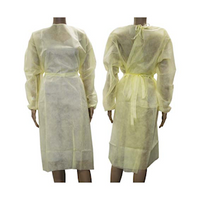 Liv Isolation Gown with Tie, Dust Coat, Long Sleeve, AAMI Level 1, 40GSM, Water Resistant, Nonwoven, Yellow, 1/Pack Loose