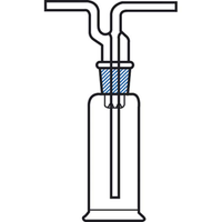 Lincon Drechsel Gas Washing Bottle Head, Plain, Small, Socket 24/29, Stem Length: 130mm, Borosilicate Glass, Fits DB24-125, Each Each