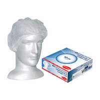 Livingstone Disposable Crimped Hairnet Cap, White, 21 Inches, Double Elastic, Latex Free, 100/Pack Pack