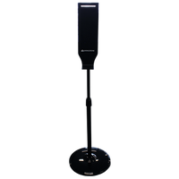 Livingstone Floor Stand for Liquid/Gel Hand Sanitiser Alcohol Dispenser, 15 (L) x 145.5 (H) x 40 (Bottom) cm, Metal & Polypropylene, Black Each