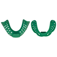 Eezitray Dental Impression Trays, No. 6, Lower Edentulous Edentate, Average, Shallow, Green, Disposable, Recyclable Plastic, Each Loose