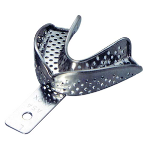 Asa Inox Permalock Dental Impression Trays, Perforated, 72 x 54mm, Retention Rim, Lower, Small, Stainless Steel, Each Each