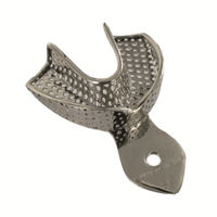 Dental Impression Trays, Perforated, Adult, Lower, Extra Small, Matt Stainless Steel, Each Each