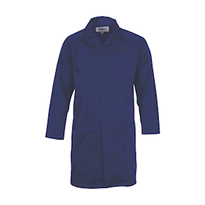 DNC Laboratory Coat, Dust Coat, 200GSM, 100 - 110cm, Large, 65pct Polyester, 35pct Cotton, Dark Blue, Each Each