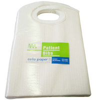 Cello Patient Bib with Ties and Neck Hole, 4-Ply, 30 x 50cm, White, 100/Pack, 500/Carton Carton