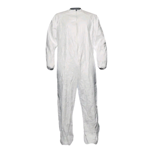 DuPont Tyvek IsoClean Coverall with Bound Neck, Double Extra Large, Unhooded, White, 25 Pieces/Carton
