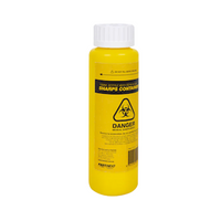 Fast Aid Needles Sharps Waste Collector, 150mL, 14 x 4.3 x 4.3cm, Recyclable Plastic, Yellow, Each Each