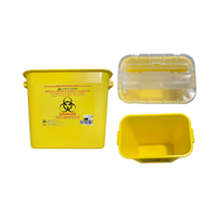 Livingstone Needles Sharps Waste Collector 10L, 30(L) x 20(W) x 26(H) cm, with Sliding Lid, Yellow, Each Each