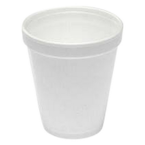 Livingstone Foam Cups, 8oz or 237ml, White, 25/Pack Sleeve