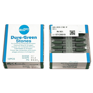 Shofu Dura Green Stones, Shank HP, Shape PC2, No 0031, 12/Pack