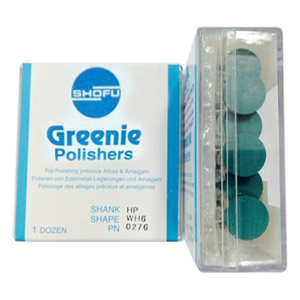 Shofu Dura Green Stones, Shank HP, Shape WH1, No 0043, 12/Pack