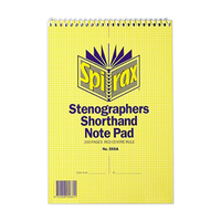 Spirax No. 566A, Stenographer Shorthand Notepad, 200 Pages, Each