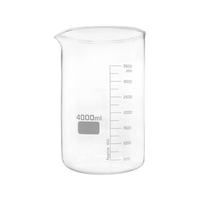 Superior Marienfeld Beaker, 4000ml, Low Form, Graduated with Spout, Borosilicate Glass, European, Each Each