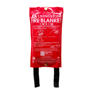 Livingstone Fire Blanket, 1 x 1 metre, Hanging Case for Quick Pull Down, Ready to Deploy, Each