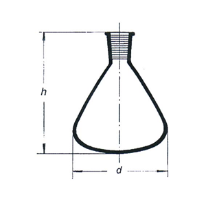 Flask Pear Shape 1 Neck 100ml Socket 19/26 60mm Each
