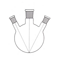 Flask, Round Bottom, 100ml, Three Neck, 24/29 Socket 19/26 Side Sockets, Borosilicate Glass, Australian, Each Each