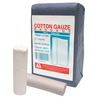 Out of Date, Original Unopened Condition, Price Discounted, LIV Gauze Bandage, Wide Open Weave, LTX Free, 75mmx5.5m, 12/PK Pack