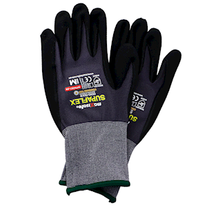 SAFEPLUS Nylon Glove with Superflex Coating Tech, Large, 13 Gauge, Seamless Nylon/Lycra Liner, 12 Pairs/Pack
