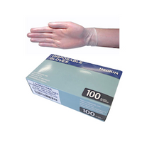 Economy Vinyl Gloves, Recyclable, Low Powder, Large, 6.0g, Clear, Non Therapeutic Use, 100 Pieces/Box