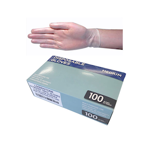 Economy Vinyl Gloves, Recyclable, Low Powder, Large, 6.0g, Clear, Non Therapeutic Use, 100 Pieces/Box