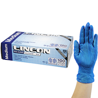 Lincon Vinyl Gloves, Recyclable, 5.5g, Low Powder, Large, Clear, HACCP Grade, 100/Box Box