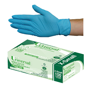 Out of Date, Universal Nitrile Exam Gloves Powder Free AS/NZ EN374 HACCP 4.5g Extra Small Blue 100/Box Price Discounted While Stocks last Box