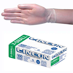 Out of Date,BIG DISCOUNT, Lincon Vinyl Gloves, Low Powder, 4.0g, HACCP, X-Small, Clear, 100/Box, As NEW Condition, Whilst Stock Last Box