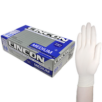 Lincon Biodegradable Latex Examination Gloves, ASTM, Powder Free, Large, Cream Colour, HACCP Grade, 100/Box Box